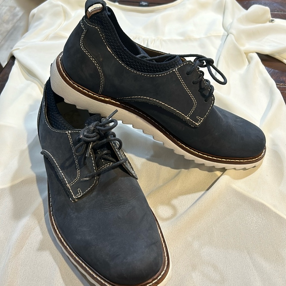 Grey/ blue suede shoes 9m